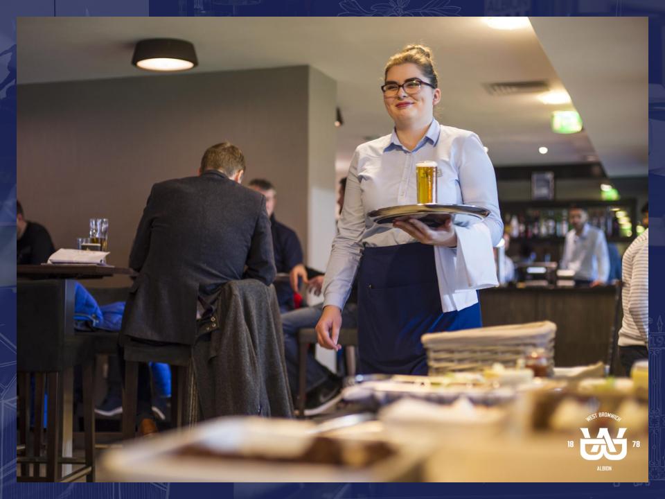 Waitress service in The Tony Brown Suite