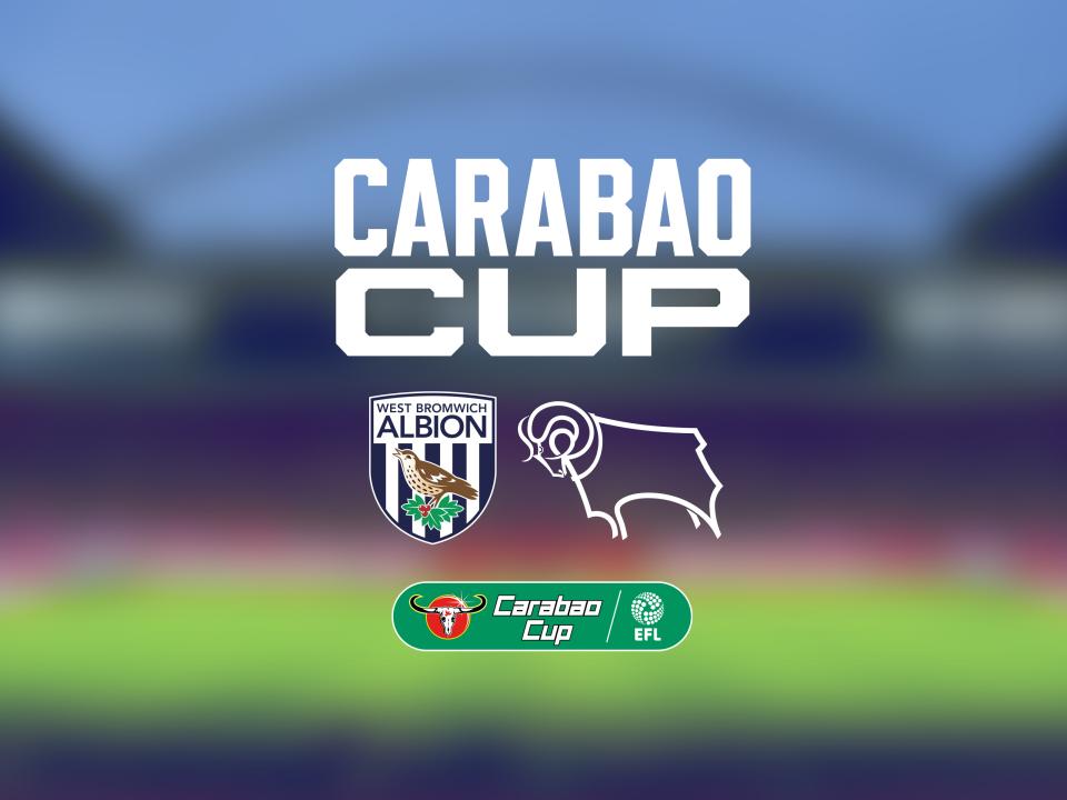 Carabao Cup fixture graphic WBA v Derby County 