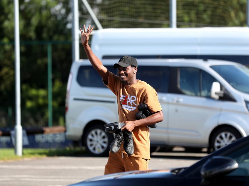 Ousmane Diakité arriving at the training ground for the first day of pre-season
