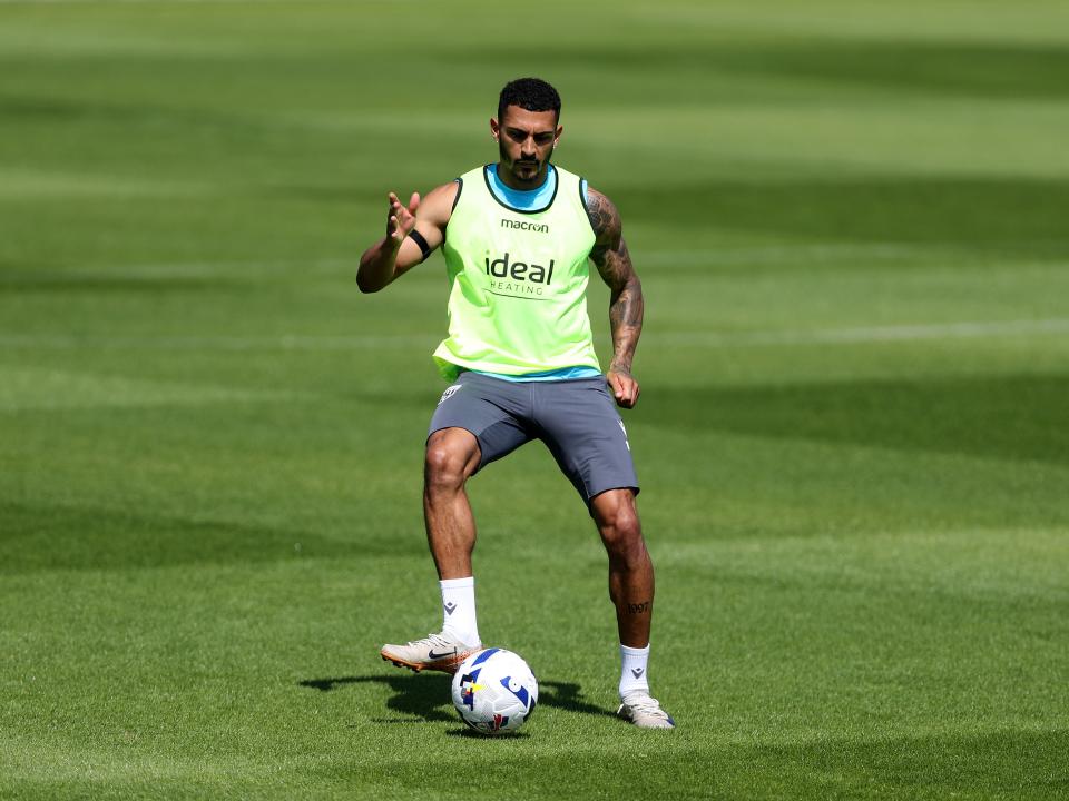 Karlan Grant on the ball during a training session