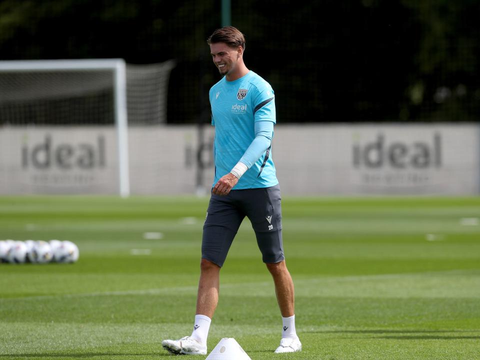 Josh Griffiths smiling during a training session