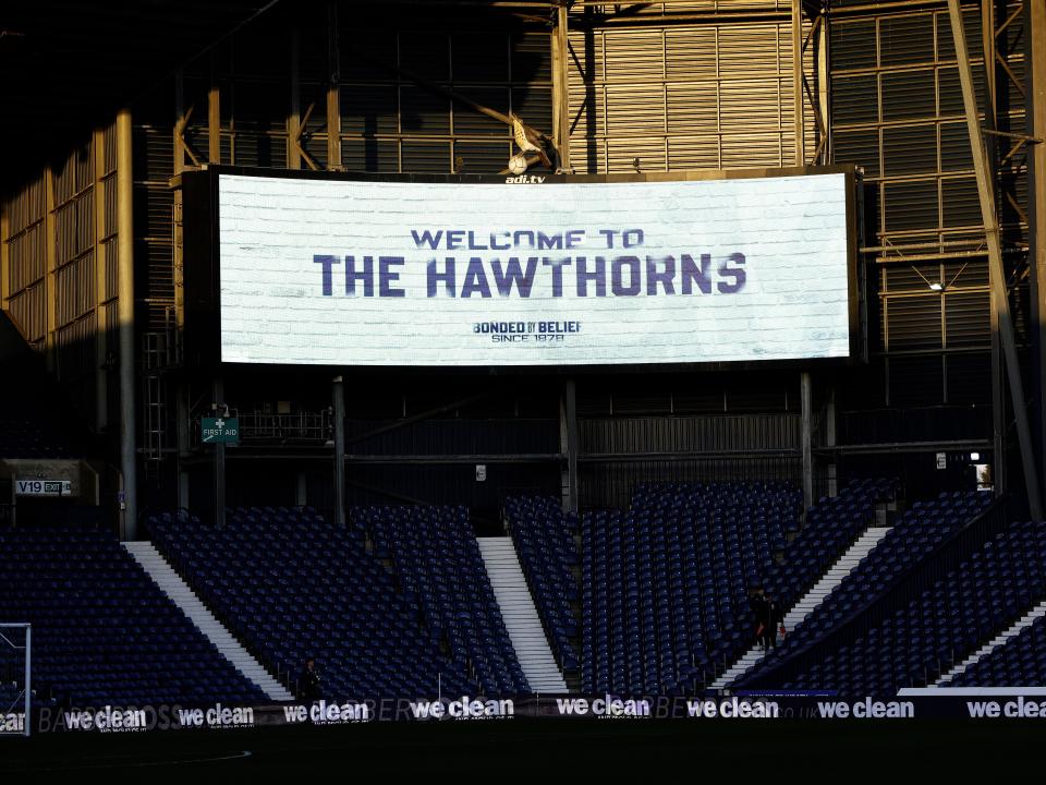 A sign at The Hawthorns saying 'welcome to The Hawthorns'
