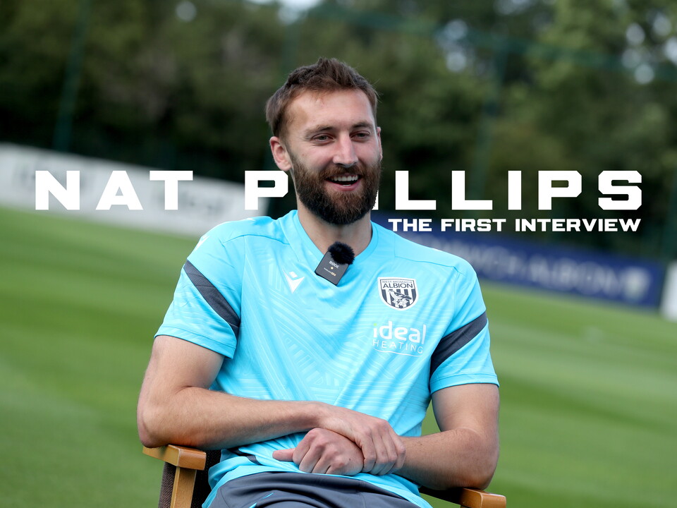 Nat Phillips is interviewed out on a training pitch 