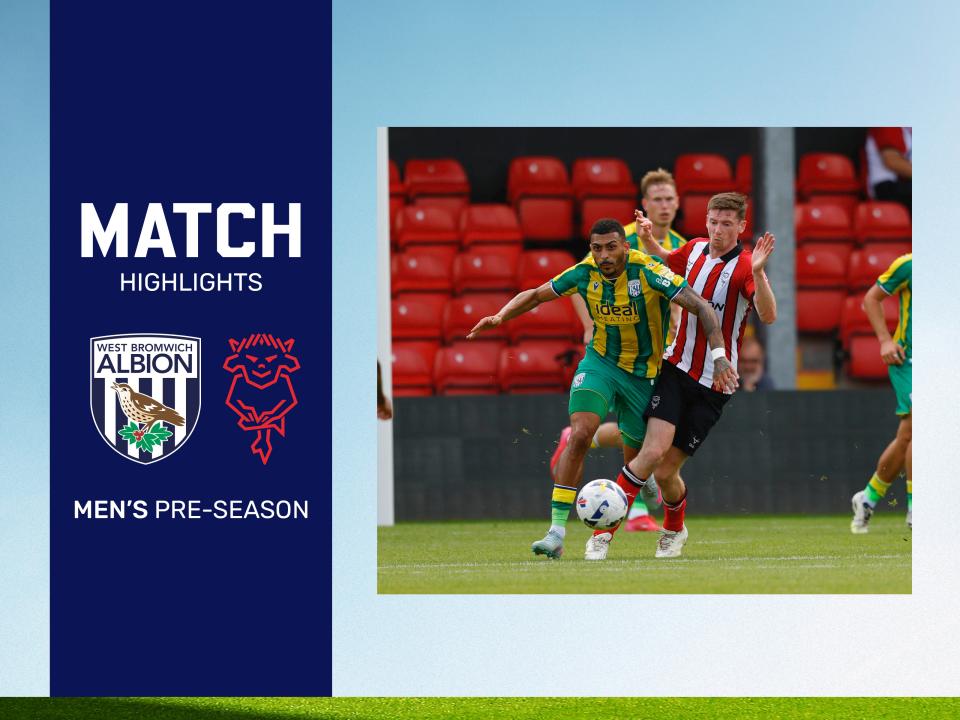A match highlights graphic from Albion's 2025/26 pre-season clash with Lincoln