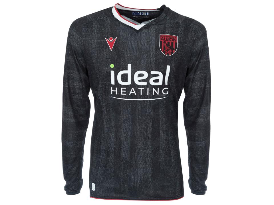 An image of the long sleeve version of Albion's black and red third shirt