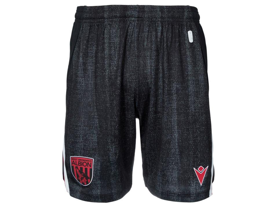 An image of the shorts on Albion's black and red third kit