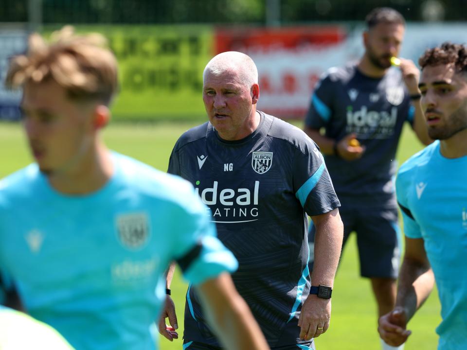 Nigel Gibbs watching a training session in Austria
