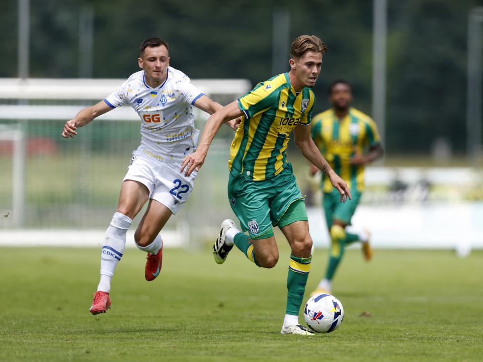 Isaac Price in action against Dynamo Kyiv in pre-season in Austria 