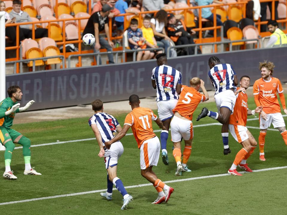 Ousmane Diakité heads home against Blackpool 