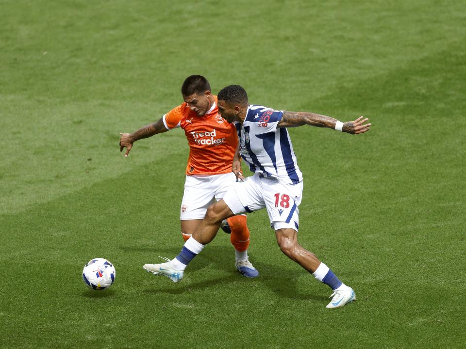 Karlan Grant in action against Blackpool