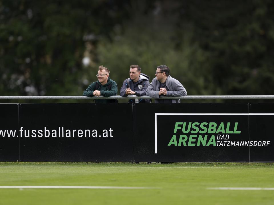 WBA senior communications officer Sean Watts with Lewis Cox of the Express & Star and Steve Hermon of BBC WM