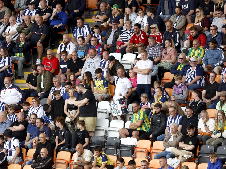 General view of several WBA fans at Blackpool