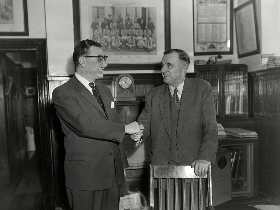 Alan Everiss and Ephraim Smith at The Hawthorns in May 1960