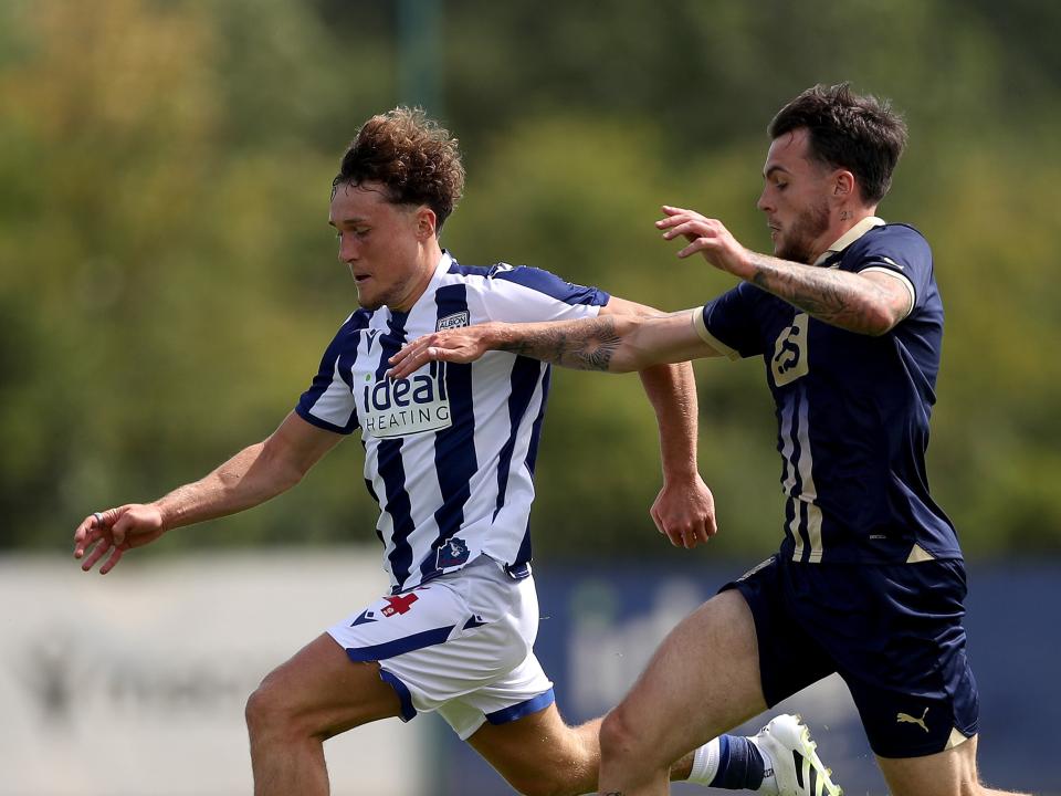 Callum Styles in action in the home kit against Port Vale in a friendly 