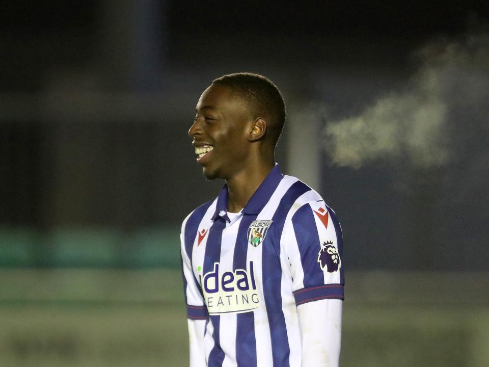 Eseosa Sule in action for Albion's PL2 team wearing the home shirt 