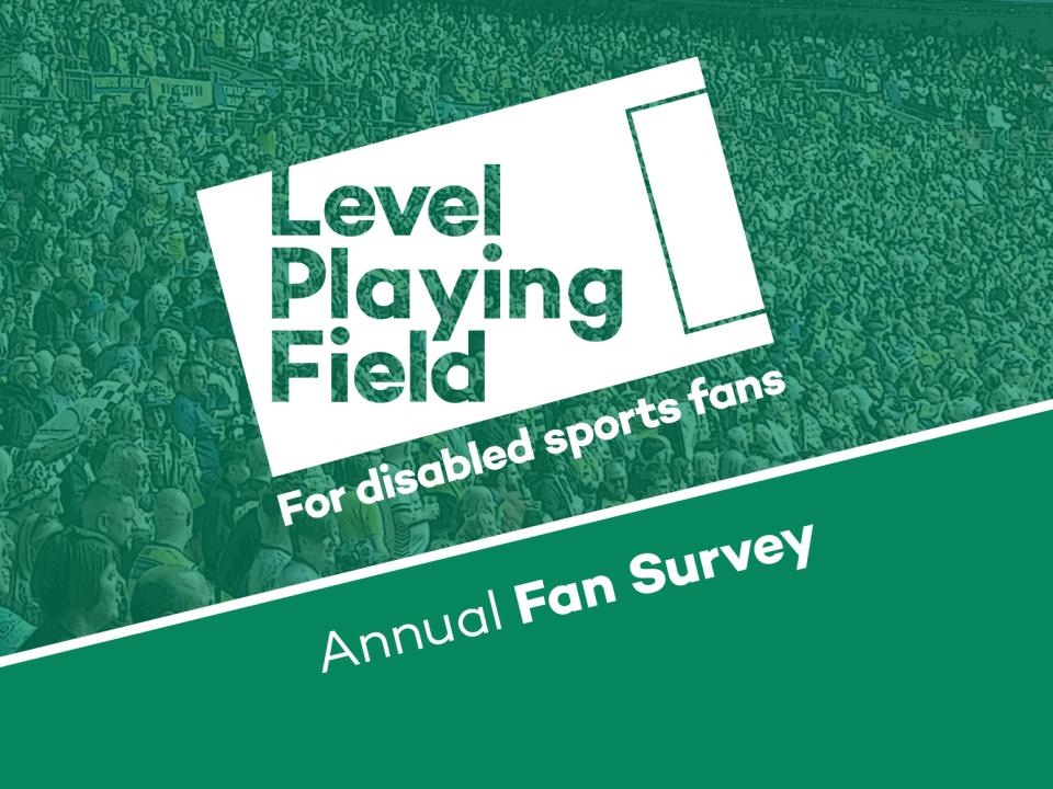 A graphic that says 'level playing field' and 'annual fan survey'
