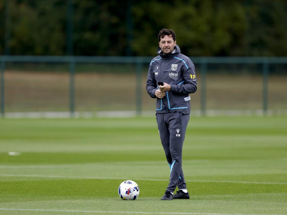 Ryan Mason with a ball at his feet during a training session