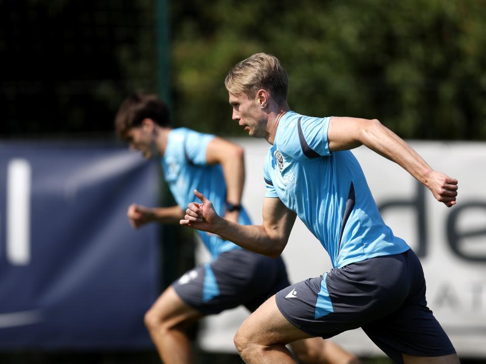 Albion players in training.