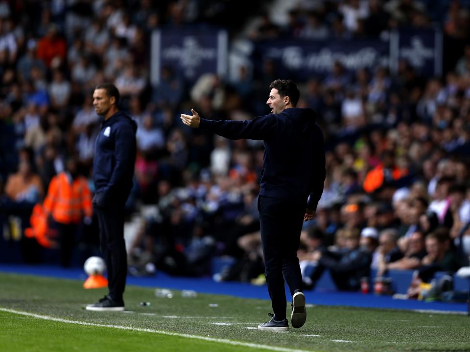 Ryan Mason on the touchline at The Hawthorns against Blackburn 