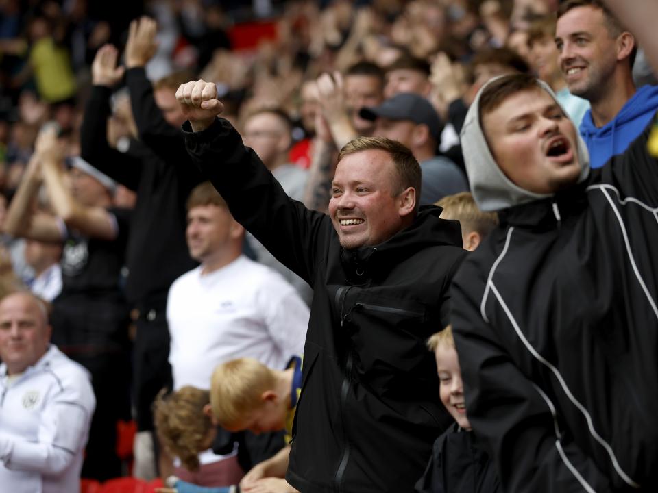 A general view of WBA fans at Stoke 