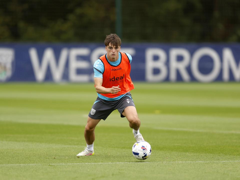 Alex Williams on the ball during training 
