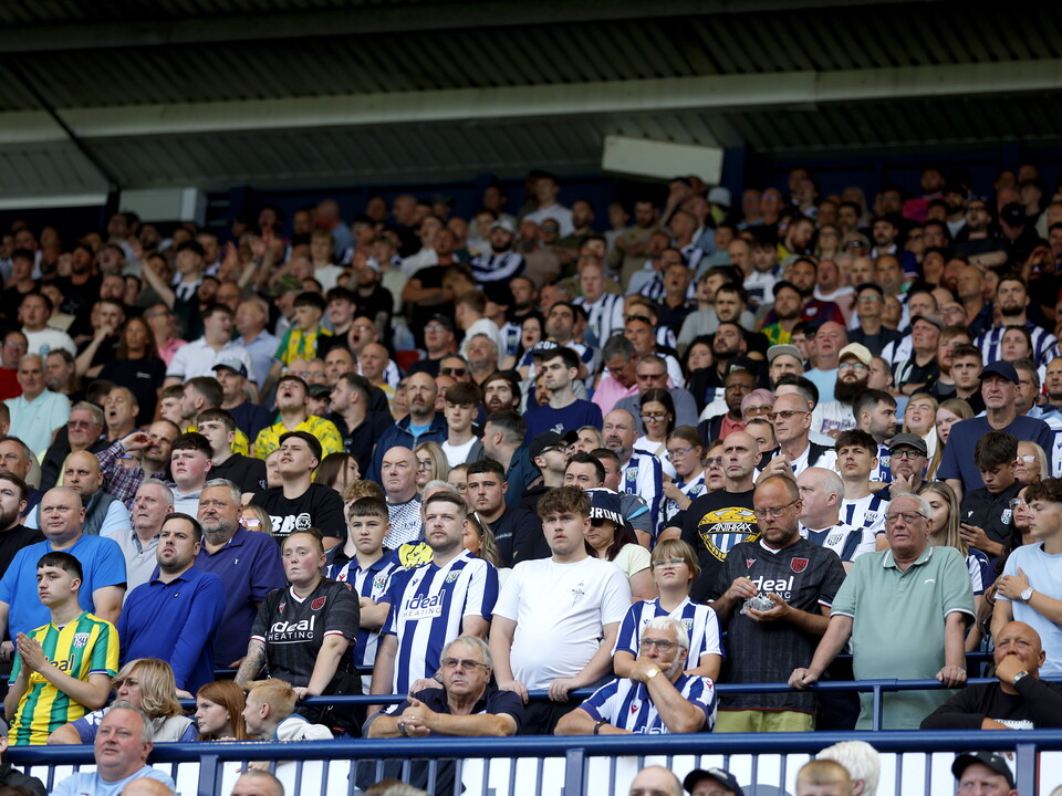 A general view of Albion fans at The Hawthorns against Blackburn