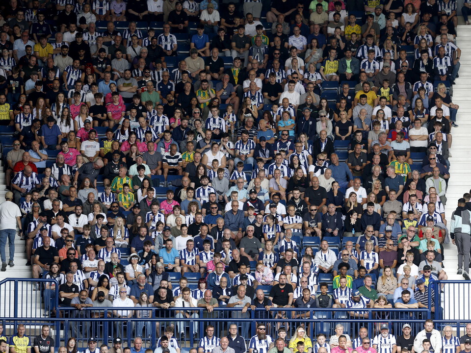 A general view of Albion fans at The Hawthorns against Blackburn
