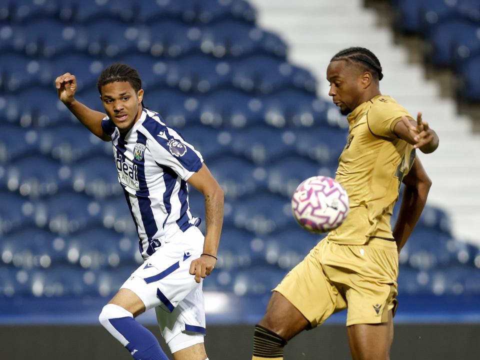Miller McDonald in action against Palace's PL2 team at The Hawthorns 
