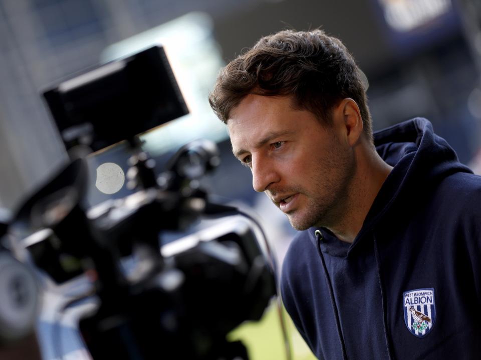 Ryan Mason is interviewed by WBA TV after the Rayo Vallecano match