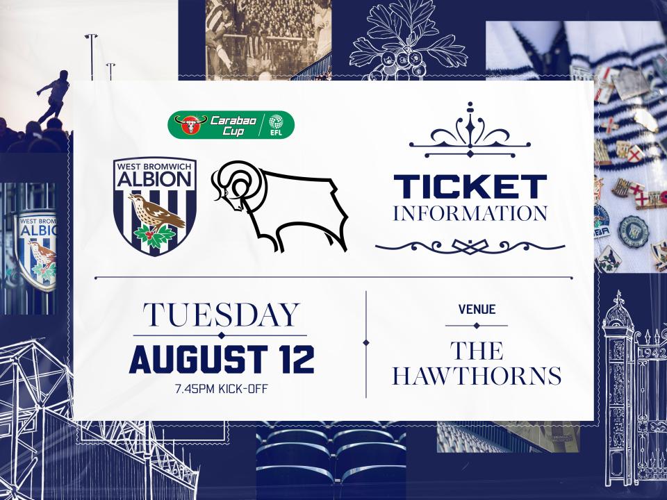 Derby County ticket graphic for Carabao Cup match