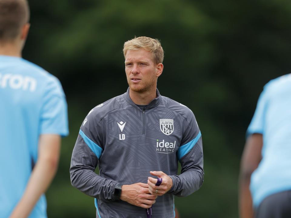 A photo of Albion U21 boss Leigh Downing in the 2025/26 grey and blue training kit