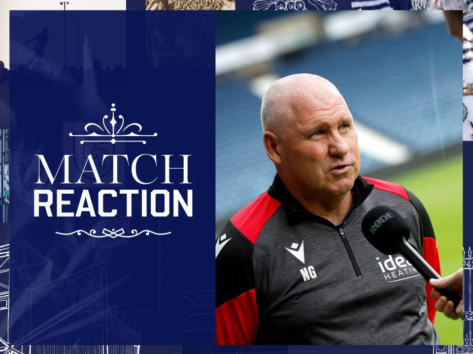 Nigel Gibbs is interviewed by WBA TV following Albion's draw with Portsmouth