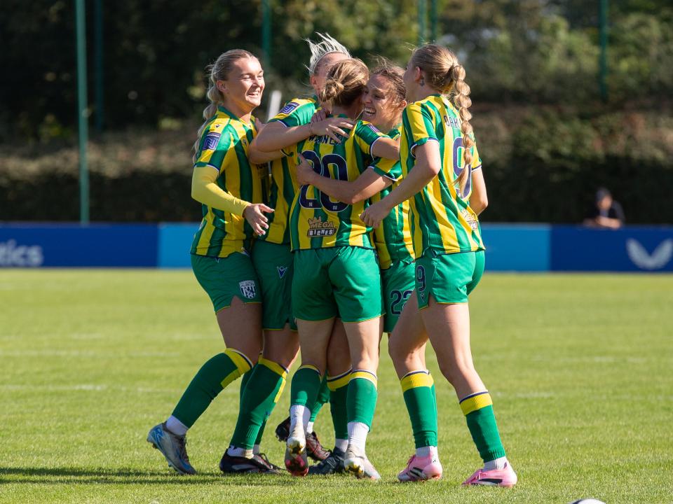 Albion Women celebrating.