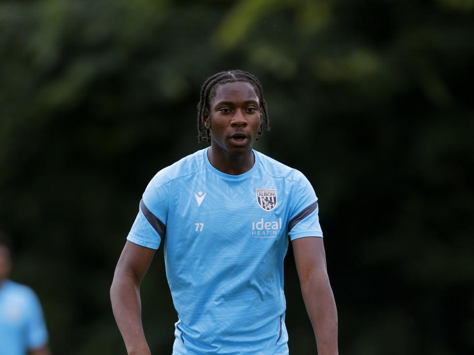 Justin Seven-Seven in training with Albion's U18 side