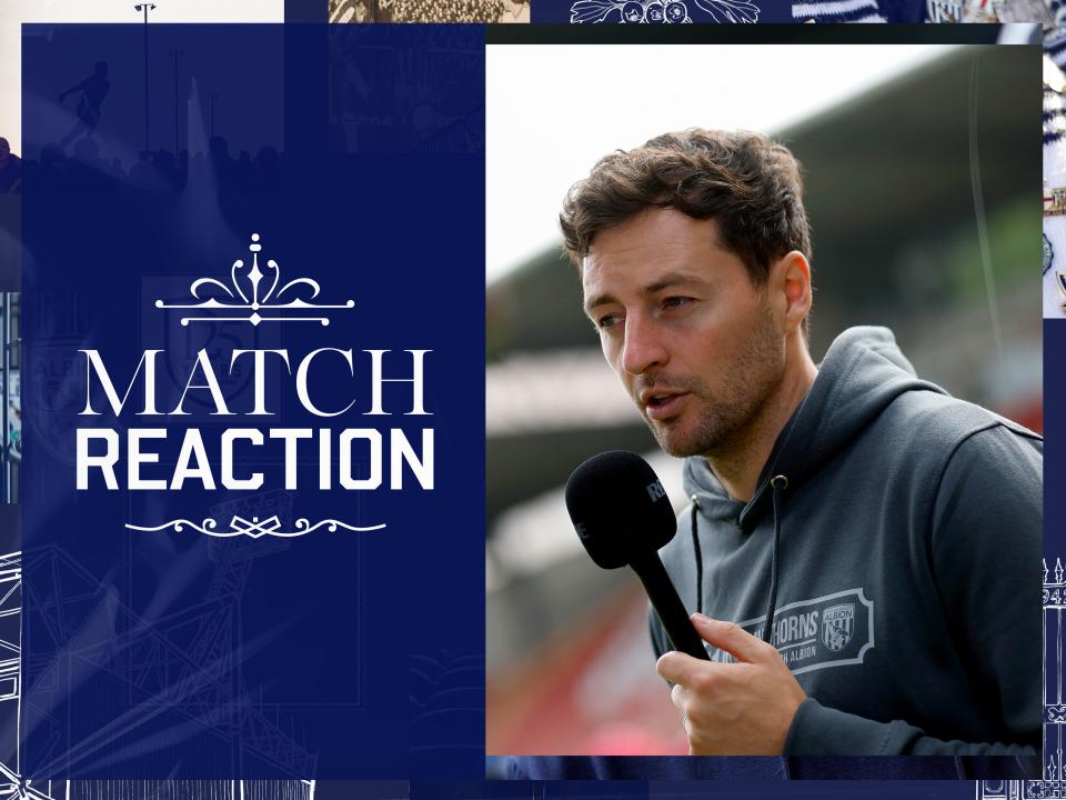 Ryan Mason is interviewed by WBA TV after Albion's win at Wrexham 