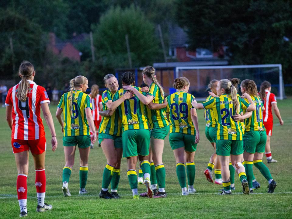 Albion Women celebrate.