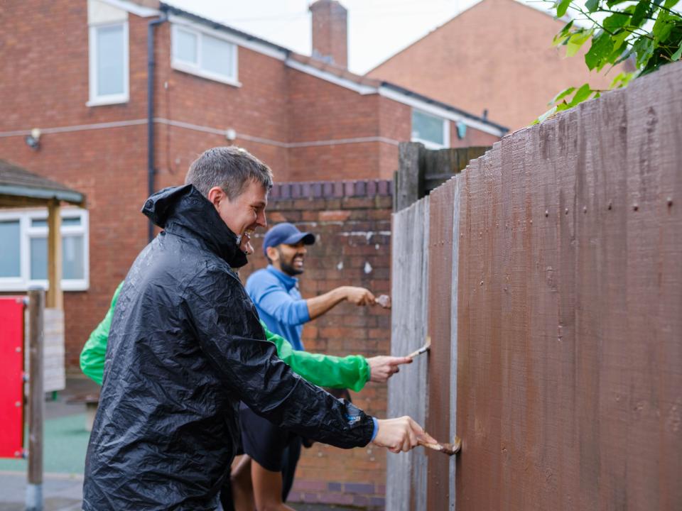 National Gas painting fences at Mayfield School.