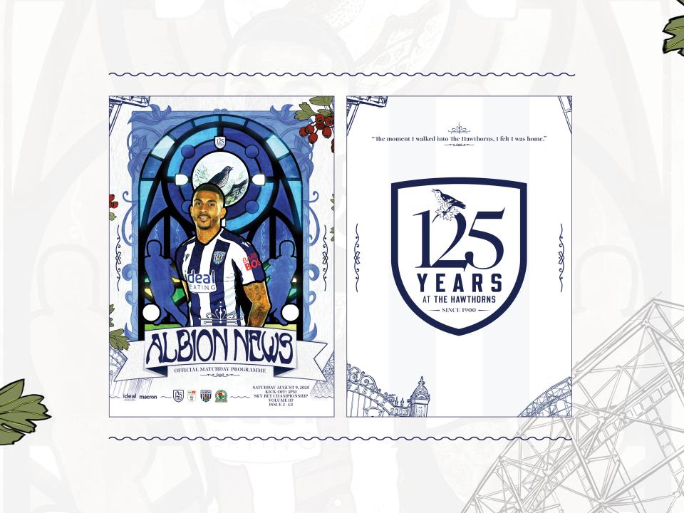 A 125 year Hawthorns programme cover for the first game of the 2025/26 season 