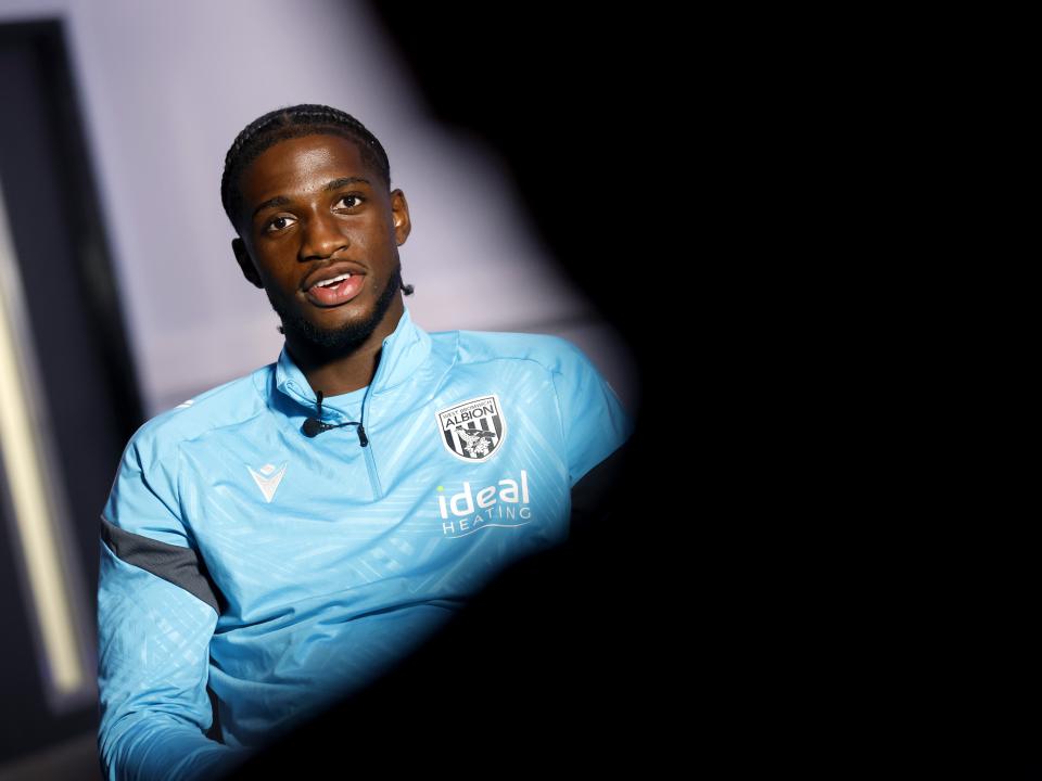 Samuel Iling-Junior smiling while being interviewed by WBA TV