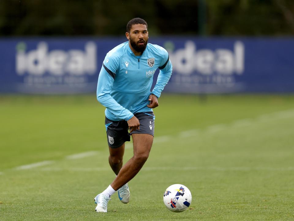 George Campbell on the ball during training