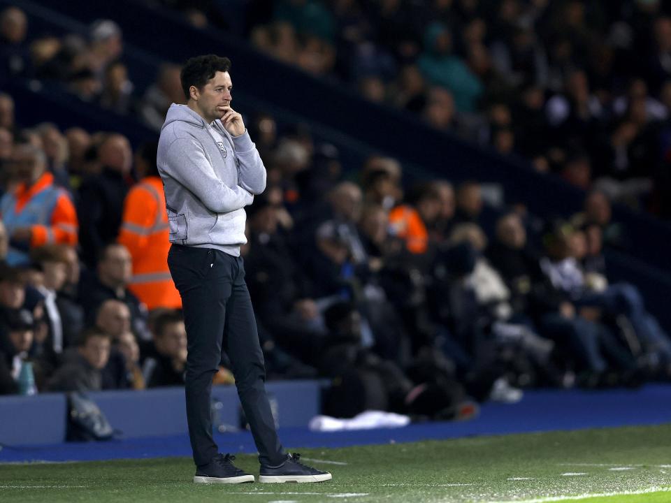 Ryan Mason on the touchline during the game against Leicester 