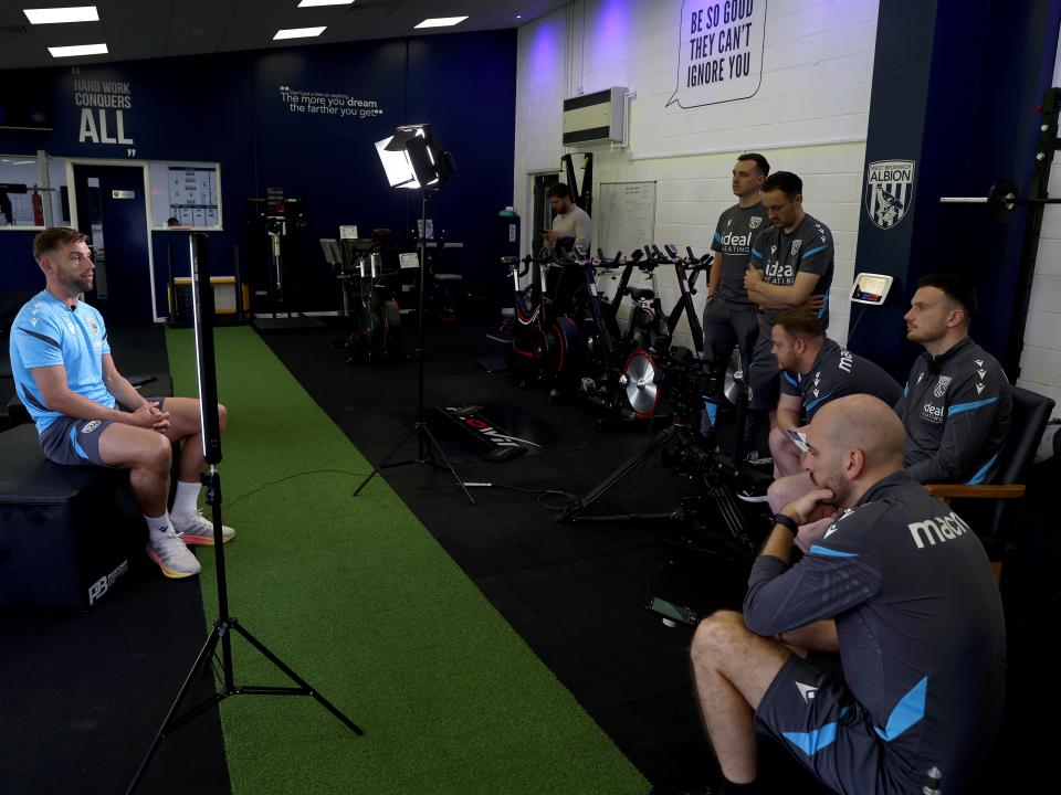 Charlie Taylor sat in the gym speaking to WBA TV