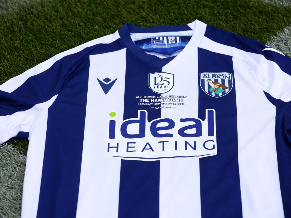 A shirt for The Hawthorns' 125th-anniversary fixture between Albion and Derby County.
