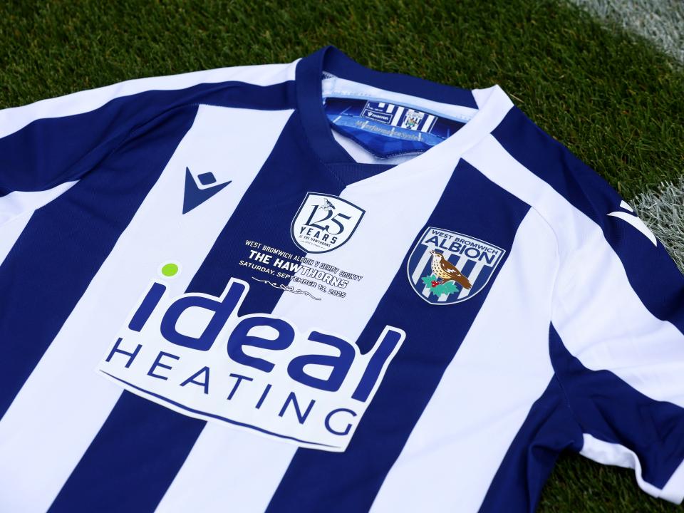 A shirt for The Hawthorns' 125th-anniversary fixture between Albion and Derby County.