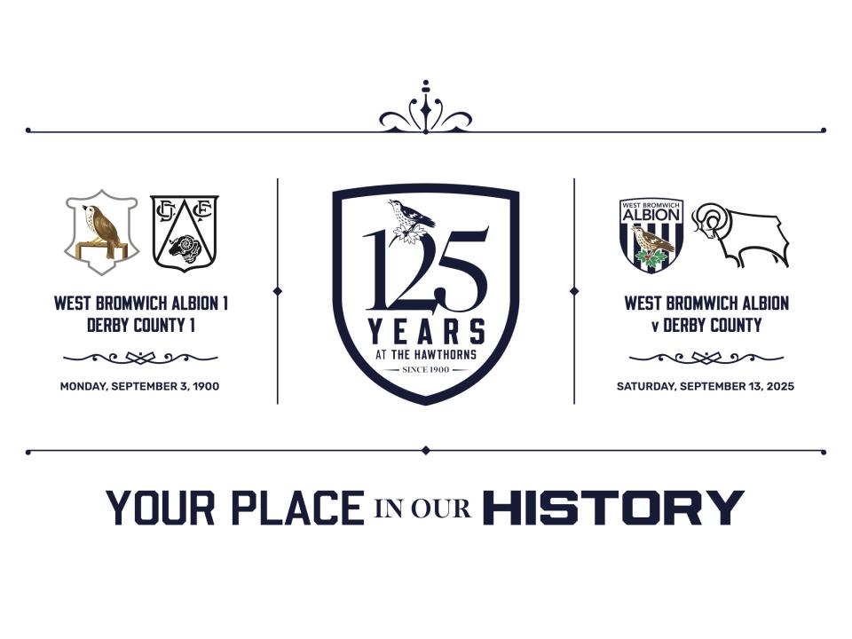 Graphic for Albion v Derby 125th anniversary at The Hawthorns game