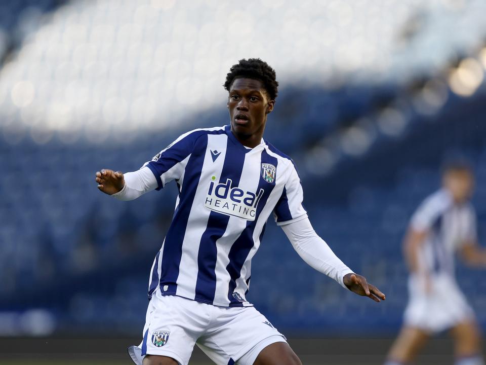 A photo of Albion U21 attacker Donte-German Ranger in the 2025/26 home kit