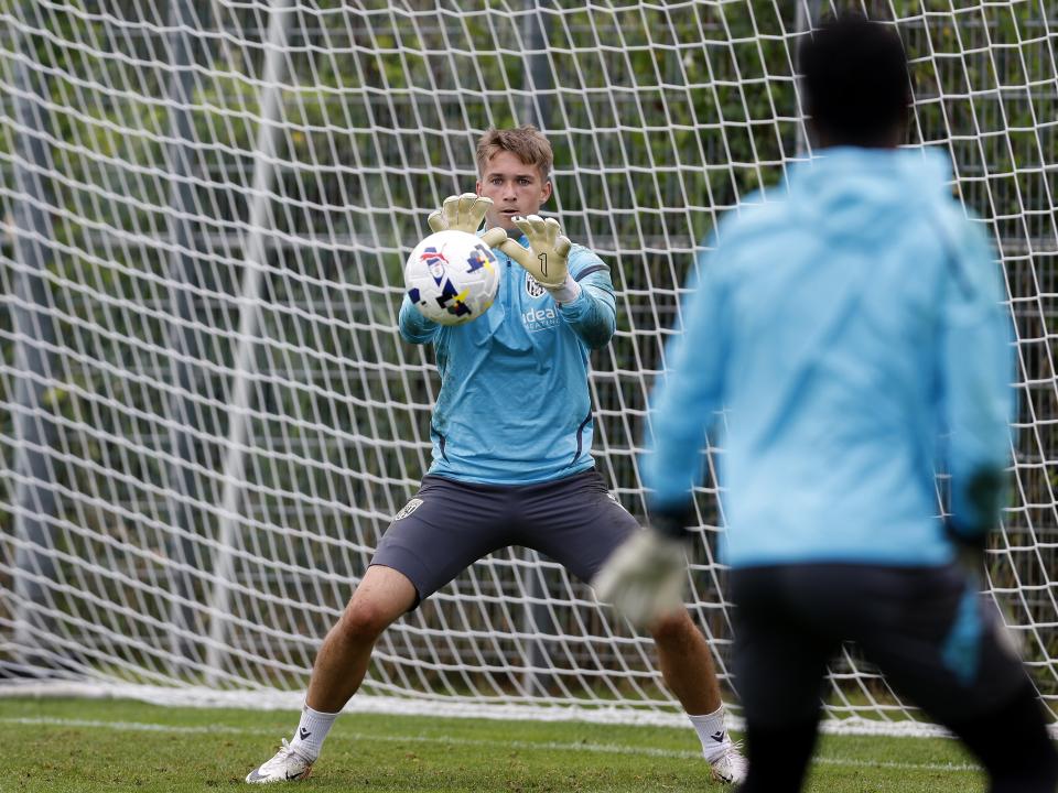 A photo of Albion U21 goalkeeper Joe Wallis in training