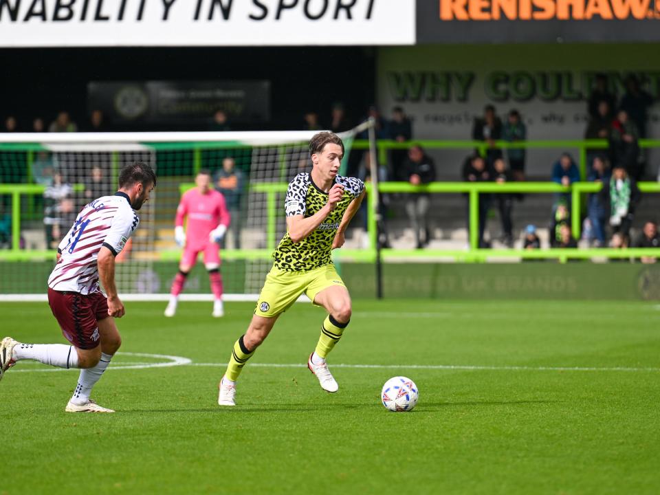 A photo of Harry Whitwell in loan club Forest Green Rovers' home kit