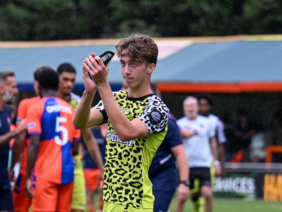A photo of Albion youngster Harry Whitwell in loan club Forest Green Rovers' green home kit