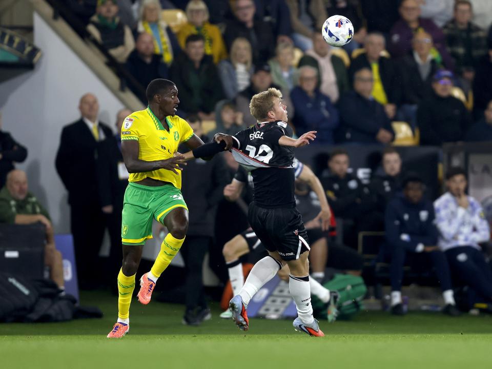 Aune Heggebø in action against Norwich 